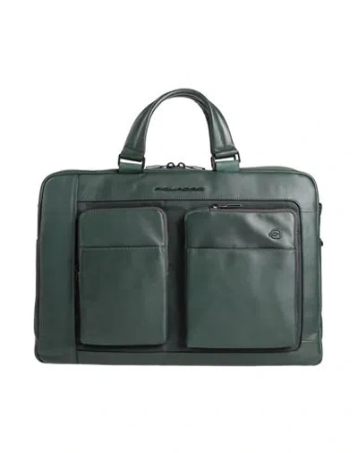 Piquadro Man Handbag Dark Green Size - Cow Leather, Eva (ethylene - Vinyl - Acetate), Nylon, Polyest