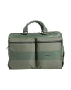 Piquadro Man Handbag Green Size - Textile Fibers, Leather