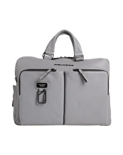 Piquadro Man Handbag Grey Size - Leather In Grey