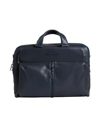 Piquadro Man Handbag Midnight Blue Size - Cow Leather, Eva (ethylene - Vinyl - Acetate), Nylon, Meta