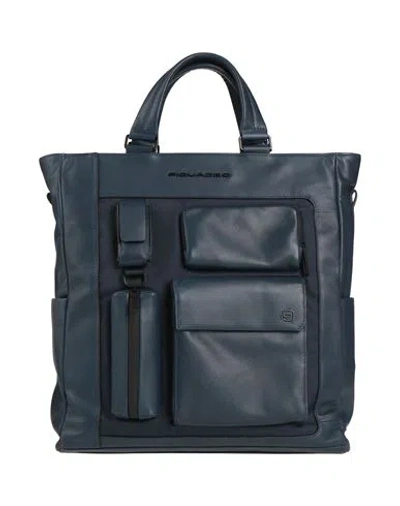 Piquadro Man Handbag Midnight Blue Size - Cow Leather, Eva (ethylene - Vinyl - Acetate), Nylon, Poly