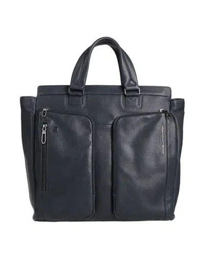 Piquadro Man Handbag Midnight Blue Size - Cow Leather, Eva (ethylene - Vinyl - Acetate), Nylon, Poly