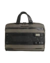 Piquadro Man Handbag Military Green Size - Cow Leather, Eva (ethylene - Vinyl - Acetate), Nylon, Pol