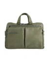 Piquadro Man Handbag Military Green Size - Cow Leather, Eva (ethylene - Vinyl - Acetate), Nylon, Syn