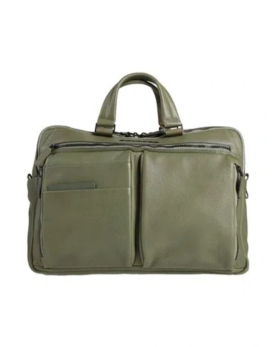 Piquadro Man Handbag Military Green Size - Cow Leather, Eva (ethylene - Vinyl - Acetate), Nylon, Syn
