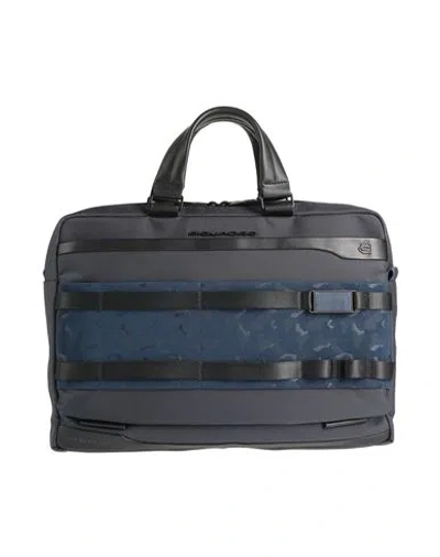 Piquadro Man Handbag Navy Size - Cow Leather, Eva (ethylene - Vinyl - Acetate), Nylon, Polyester, Me
