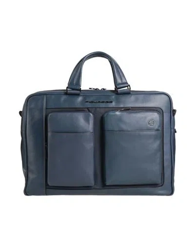 Piquadro Man Handbag Navy Size - Cow Leather, Eva (ethylene - Vinyl - Acetate), Nylon, Polyester, Me