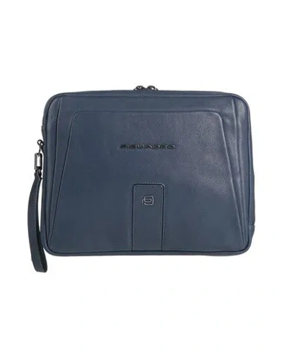Piquadro Man Handbag Navy Size - Cow Leather, Eva (ethylene - Vinyl - Acetate), Nylon, Polyester, Me