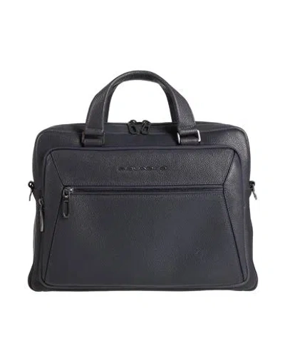 Piquadro Man Handbag Navy Size - Cow Leather, Eva (ethylene - Vinyl - Acetate), Nylon, Polyester, Me In Blue