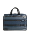 Piquadro Man Handbag Navy Size - Leather, Textile Fibers
