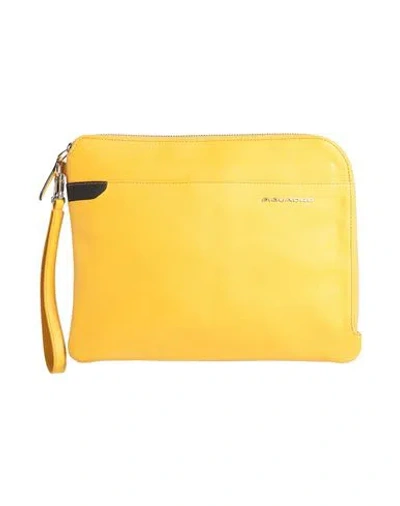 Piquadro Man Handbag Off White Size - Cow Leather In Yellow