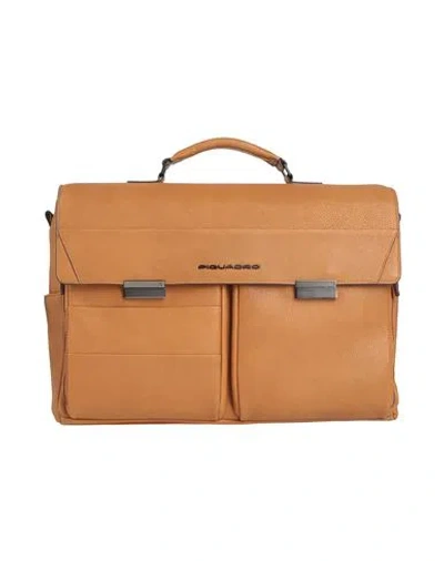 Piquadro Man Handbag Tan Size - Cow Leather, Eva (ethylene - Vinyl - Acetate), Nylon, Polyester, Met In Brown
