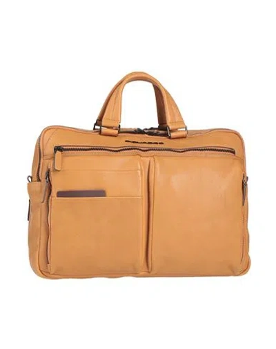 Piquadro Man Handbag Tan Size - Cow Leather, Eva (ethylene - Vinyl - Acetate), Nylon, Synthetic Fibe