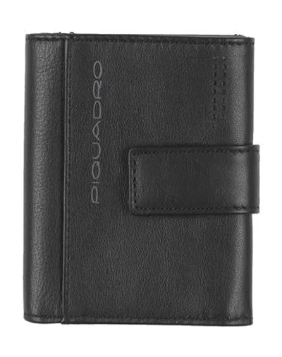 Piquadro Man Wallet Black Size - Cow Leather