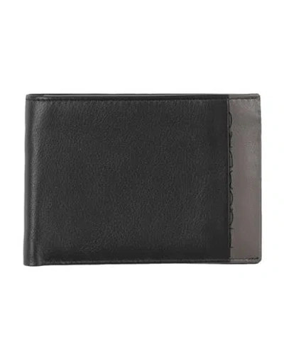 Piquadro Man Wallet Black Size - Cow Leather