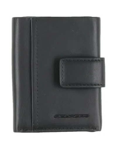 Piquadro Man Wallet Black Size - Cow Leather