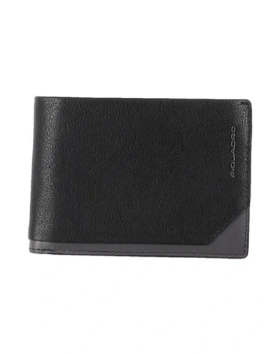 Piquadro Man Wallet Black Size - Cow Leather