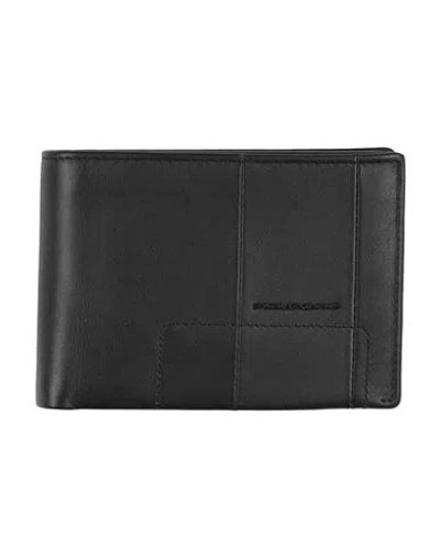 Piquadro Man Wallet Black Size - Cow Leather