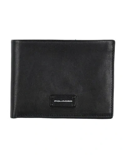 Piquadro Man Wallet Black Size - Cow Leather, Aluminum