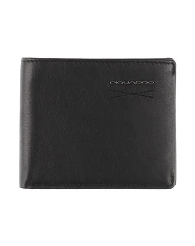 Piquadro Man Wallet Black Size - Cow Leather, Metal