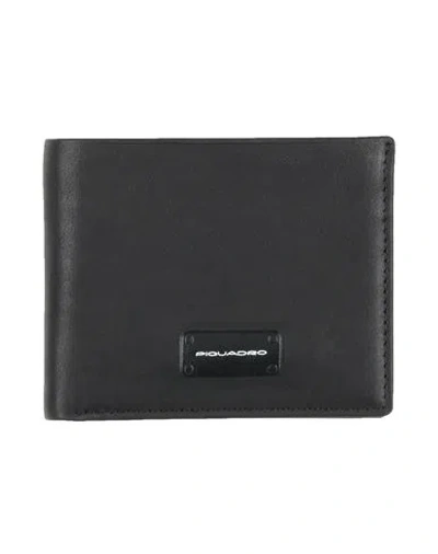 Piquadro Man Wallet Black Size - Cow Leather, Metal