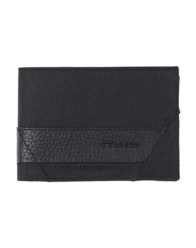 Piquadro Man Wallet Black Size - Cow Leather, Eva (ethylene - Vinyl - Acetate), Nylon, Polyester, Me