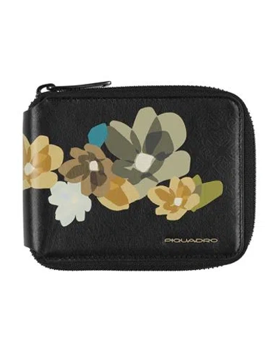 Piquadro Man Wallet Black Size - Cow Leather, Metal, Polypropylene, Polyurethane