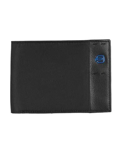 Piquadro Man Wallet Black Size - Leather, Textile Fibers