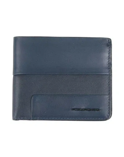 Piquadro Man Wallet Blue Size - Cow Leather