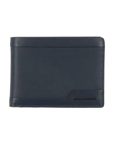 Piquadro Man Wallet Blue Size - Leather
