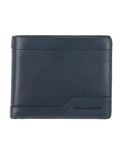 Piquadro Man Wallet Blue Size - Leather