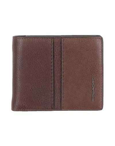 Piquadro Man Wallet Dark Brown Size - Cow Leather