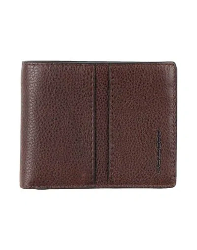 Piquadro Man Wallet Dark Brown Size - Cow Leather, Metal