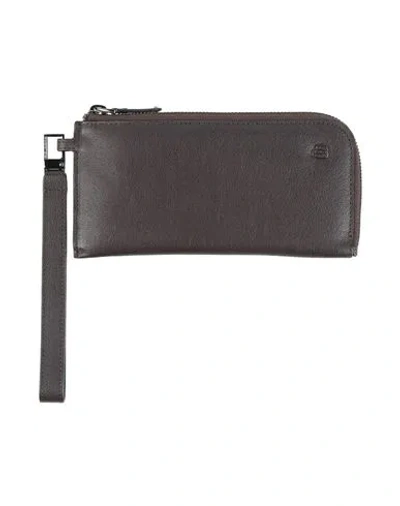 Piquadro Man Wallet Dark Brown Size - Soft Leather