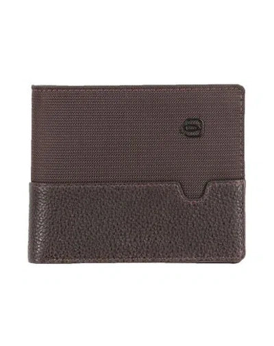 Piquadro Man Wallet Dark Brown Size - Cow Leather In Gray
