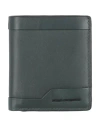 Piquadro Man Wallet Dark Green Size - Cow Leather