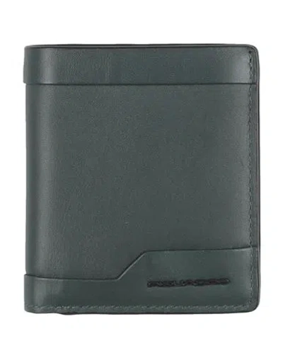 Piquadro Man Wallet Dark Green Size - Cow Leather