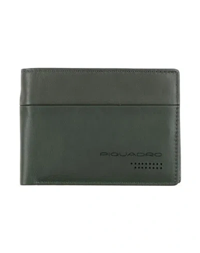 Piquadro Man Wallet Dark Green Size - Soft Leather In Green