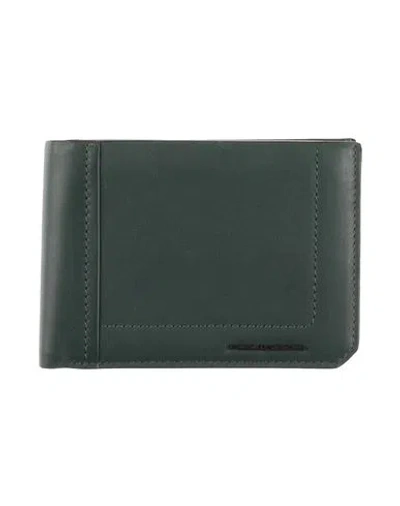 Piquadro Man Wallet Green Size - Cow Leather