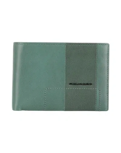 Piquadro Man Wallet Green Size - Cow Leather