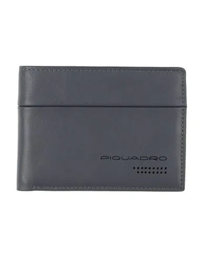 Piquadro Man Wallet Grey Size - Leather In Gray
