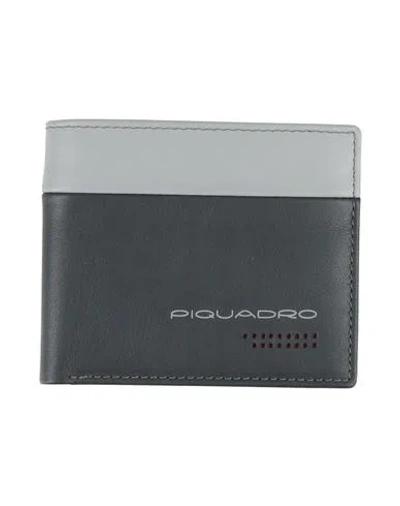 Piquadro Man Wallet Lead Size - Cow Leather In Gray