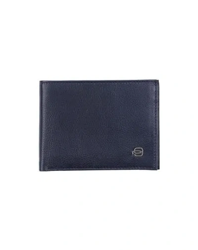Piquadro Man Wallet Midnight Blue Size - Bovine Leather In Blue