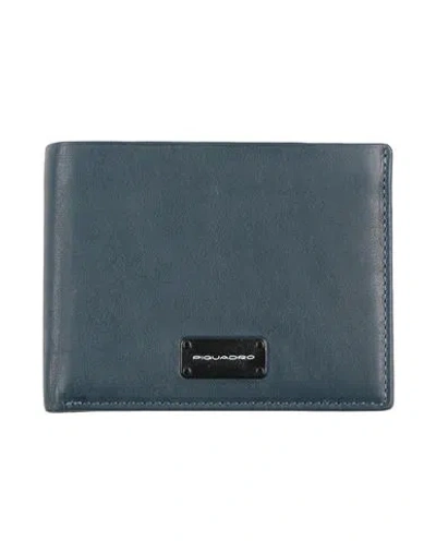 Piquadro Man Wallet Midnight Blue Size - Bovine Leather In Blue