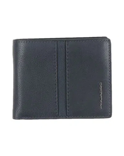Piquadro Man Wallet Midnight Blue Size - Cow Leather