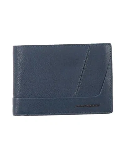 Piquadro Man Wallet Midnight Blue Size - Leather