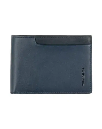 Piquadro Man Wallet Midnight Blue Size - Leather