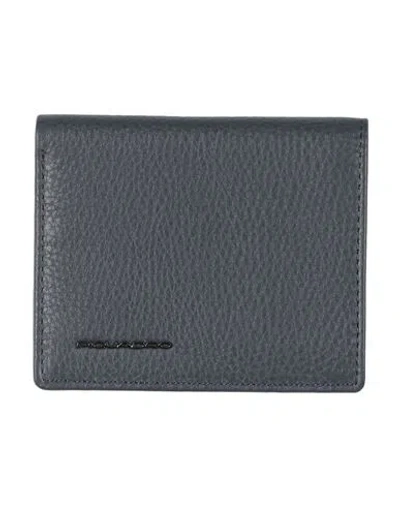 Piquadro Man Wallet Midnight Blue Size - Leather, Metal