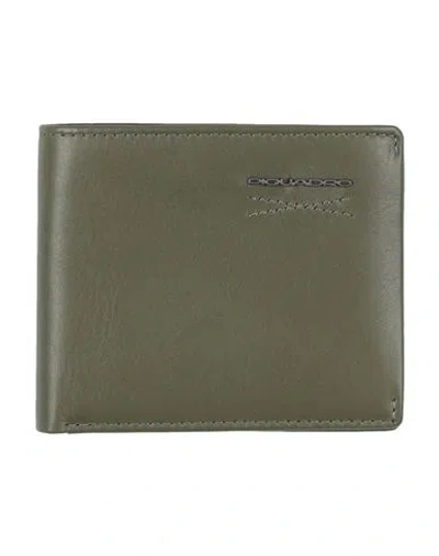 Piquadro Man Wallet Military Green Size - Cow Leather, Metal