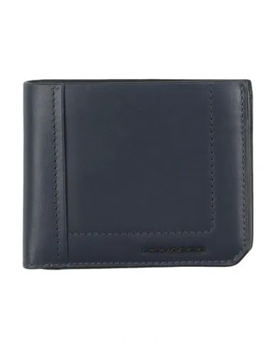 Piquadro Man Wallet Navy Size - Cow Leather